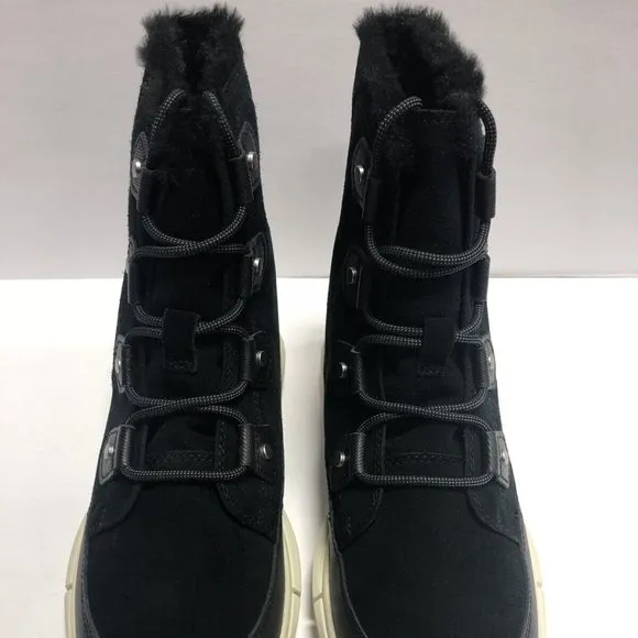 Sorel Women’s Explorer II Joan, Black Waterproof Winter Boots, US Size 8M