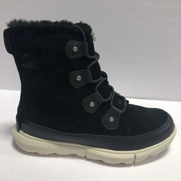 Sorel Women’s Explorer II Joan, Black Waterproof Winter Boots, US Size 8M