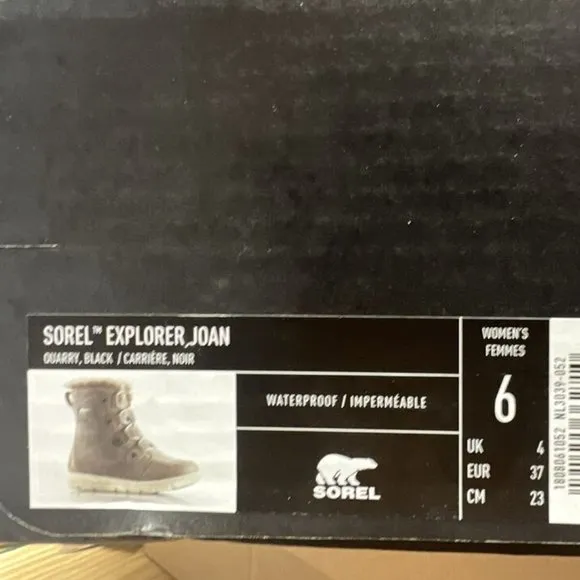 Sorel Women's Explorer Joan Waterproof Winter Boots Gray, Size 6 M