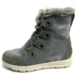 Sorel Women's Explorer Joan Waterproof Winter Boots Gray, Size 6 M