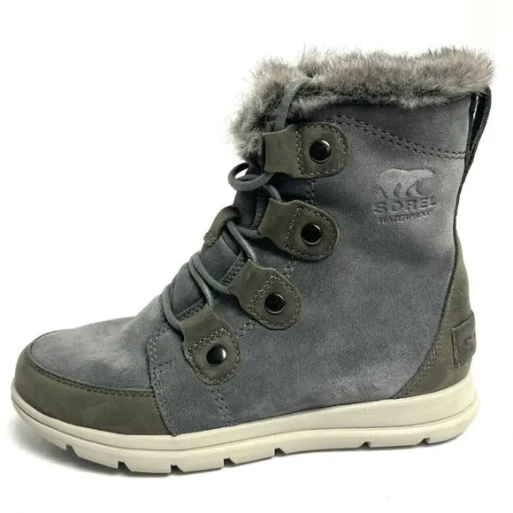 Sorel Women's Explorer Joan Waterproof Winter Boots Gray, Size 6 M