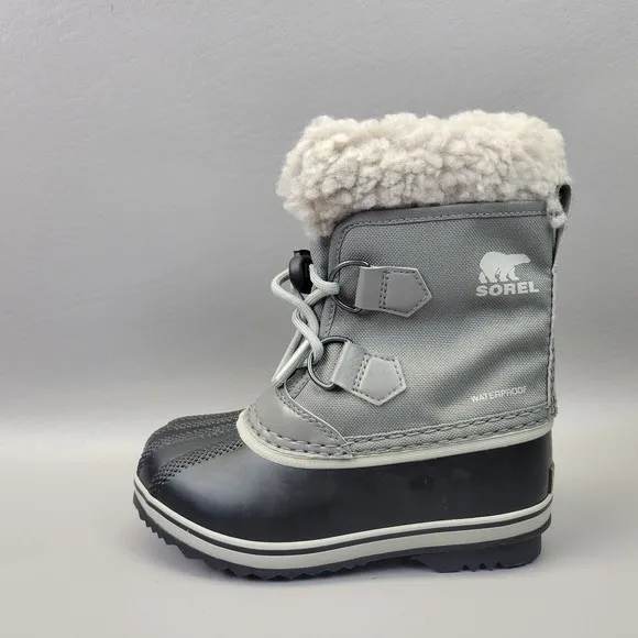 Sorel Yoot Pac‎ Nylon Gray Children Unisex Size 11 Waterproof Snow Winter Boots