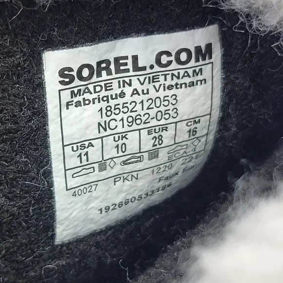 Sorel Yoot Pac‎ Nylon Gray Children Unisex Size 11 Waterproof Snow Winter Boots