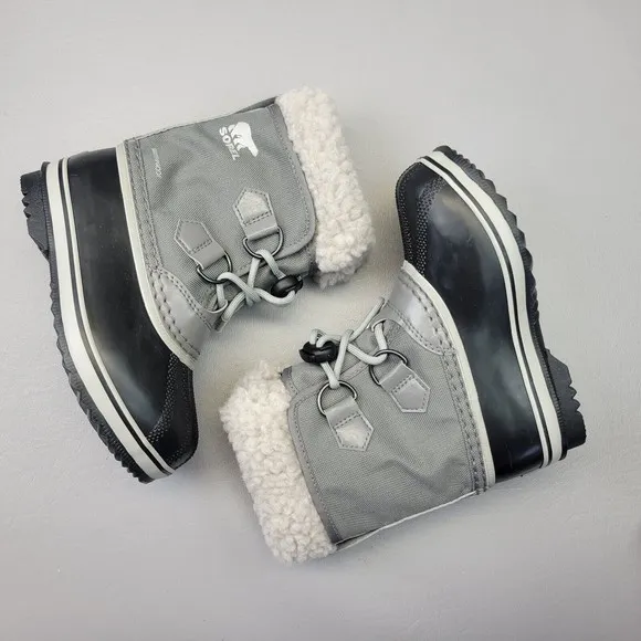 Sorel Yoot Pac‎ Nylon Gray Children Unisex Size 11 Waterproof Snow Winter Boots