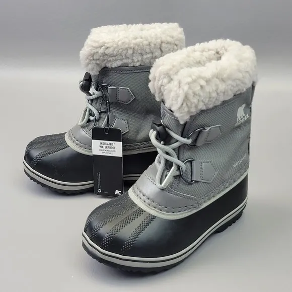 Sorel Yoot Pac‎ Nylon Gray Children Unisex Size 11 Waterproof Snow Winter Boots
