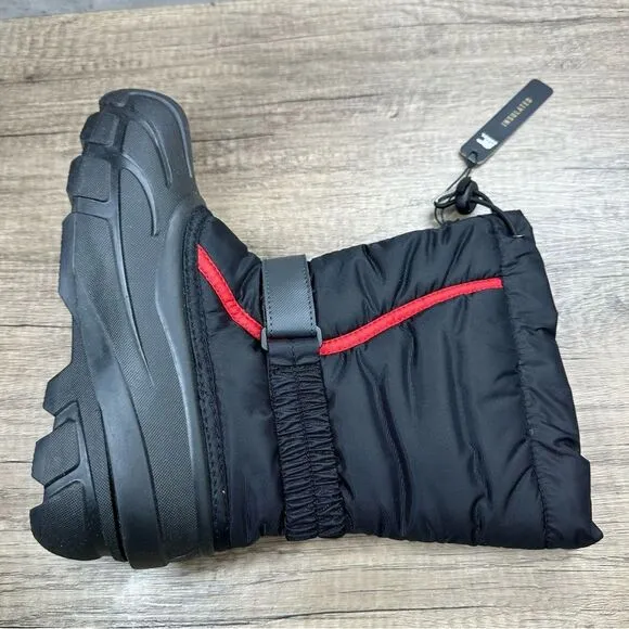 Sorel Winter Youth Unisex~Black Red Wool Lined Snow Boots~Size 4