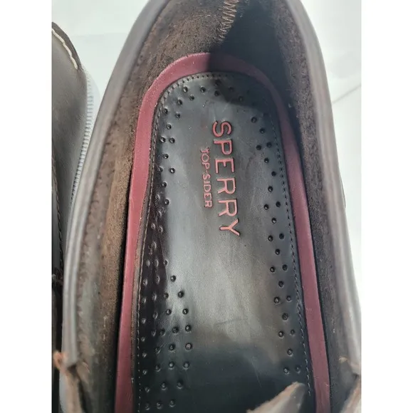 Sperry A/O Authentic‎ Original 2 Eye Pull-Up Dark Tan Boat Shoe Mens Size 13