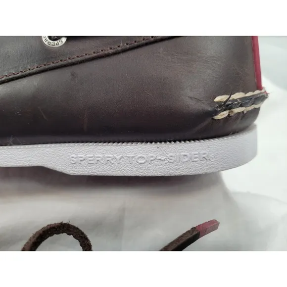 Sperry A/O Authentic‎ Original 2 Eye Pull-Up Dark Tan Boat Shoe Mens Size 13