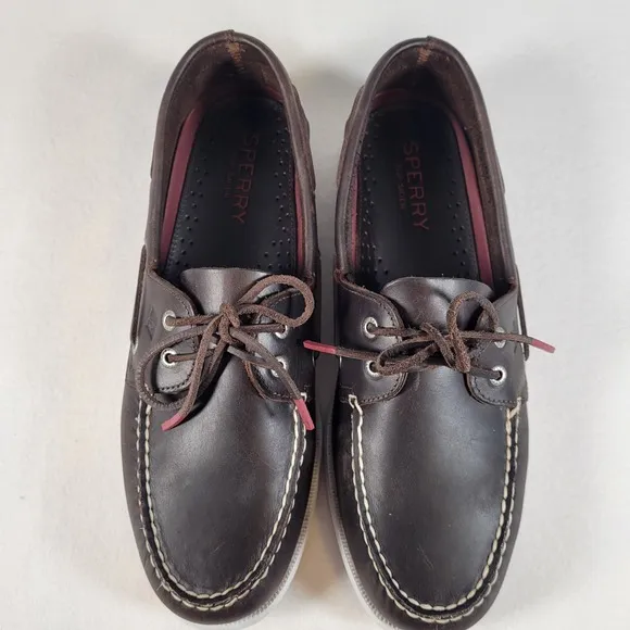 Sperry A/O Authentic‎ Original 2 Eye Pull-Up Dark Tan Boat Shoe Mens Size 13