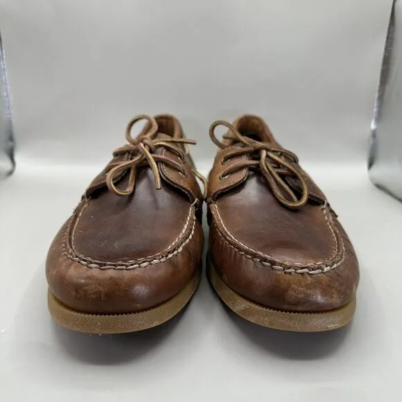 Sperry Authentic Original 2-Eye Orleans Leather Boat Shoes Tan Brown Men’s 15 M