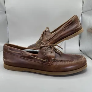 Sperry Authentic Original 2-Eye Orleans Leather Boat Shoes Tan Brown Men’s 15 M