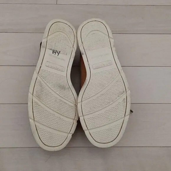Sperry Kids Boys Leeward 2-Eye Leather Tan/ Beige Boat Shoes Size 3M