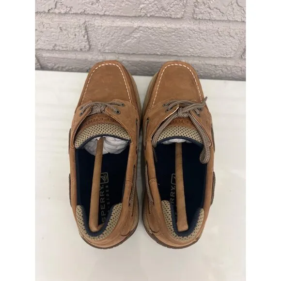 Sperry Lanyard Tan Boys Boat Shoes Size 4.5M