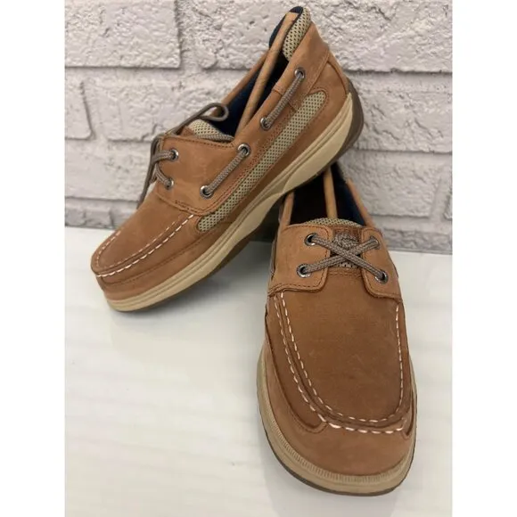 Sperry Lanyard Tan Boys Boat Shoes Size 4.5M