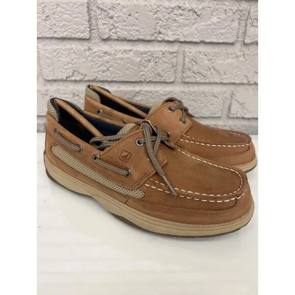 Sperry Lanyard Tan Boys Boat Shoes Size 4.5M