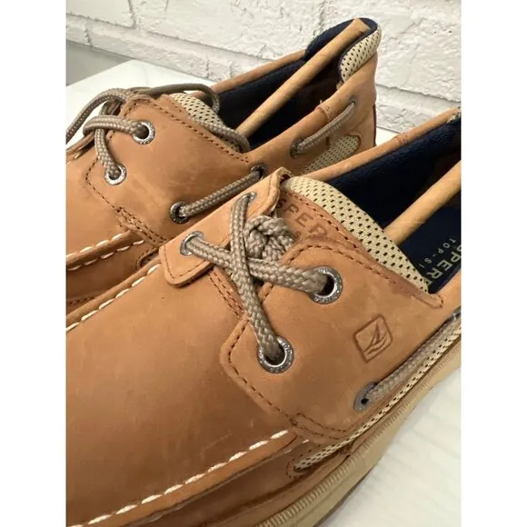 Sperry Lanyard Tan Boys Boat Shoes Size 4.5M