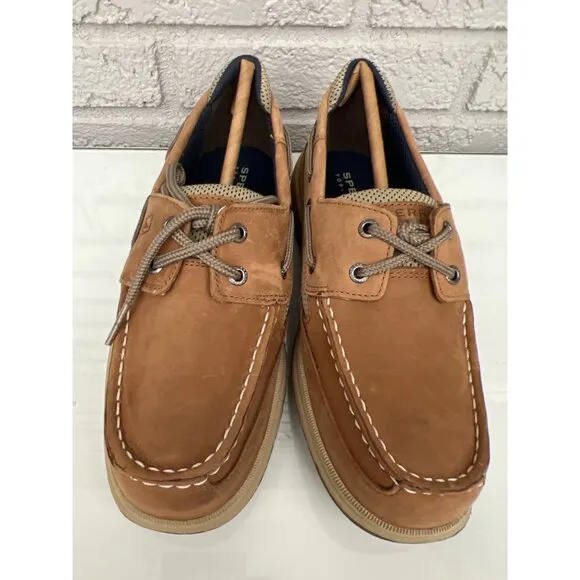 Sperry Lanyard Tan Boys Boat Shoes Size 4.5M