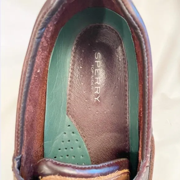 Sperry Men size 9M Mako Canoe Moc Boat Shoe in &quot;Amaretto&quot;--Excellent!