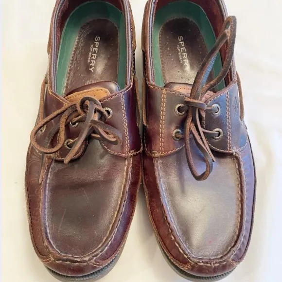 Sperry Men size 9M Mako Canoe Moc Boat Shoe in &quot;Amaretto&quot;--Excellent!