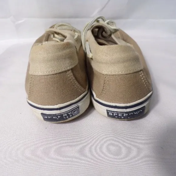 Sperry Men Tan Boat Shoes Top - Sider Canvas Sz 10