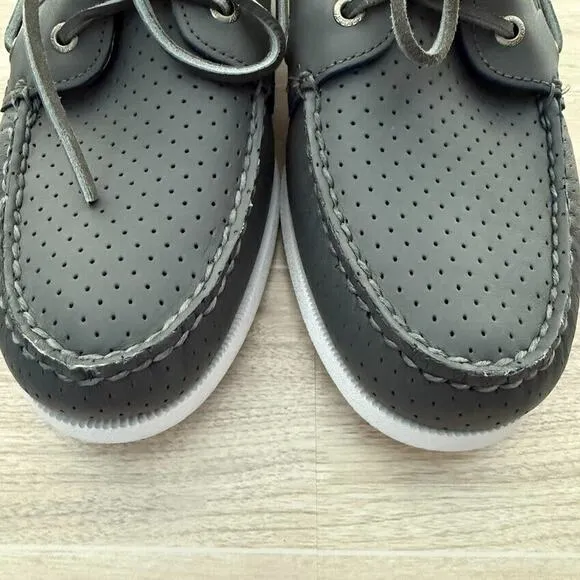 Sperry Men's Authentic Men's Sz 11.5- 2 Eye Gray Perforated Boat Shoes STS23923