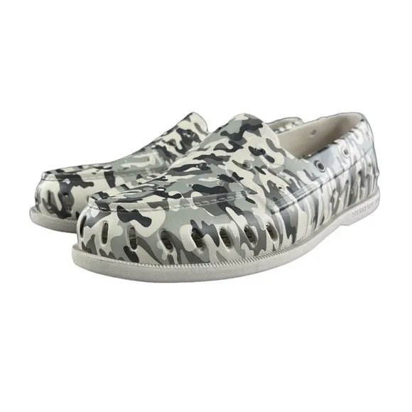 Sperry Men's Authentic Original Grey Camo Float Boat Shoes Sizes 8 - 13
