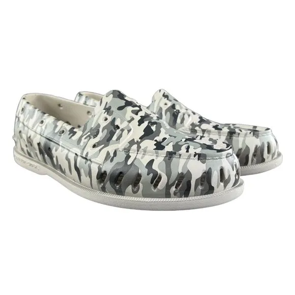Sperry Men's Authentic Original Grey Camo Float Boat Shoes Sizes 8 - 13