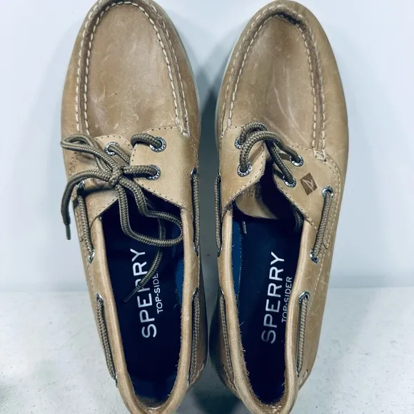 Sperry Men's Top-Sider Leeward 2 Eye Boat Shoes, Oatmeal, Size 7.5 M US