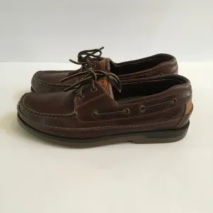 Sperry Top-Sider 0764027 Brown Mako 2 Eye Leather Boat Shoes Mens Sz 10.5 Preppy