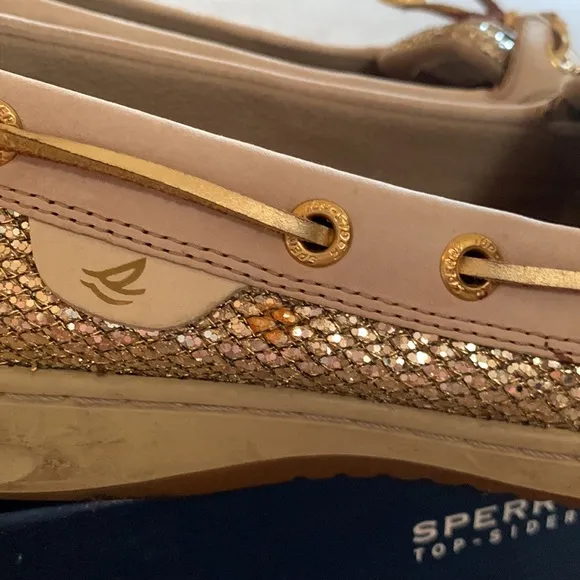 Sperry Top-Sider Angelfish Linen/Gold Glitter Boat Shoes