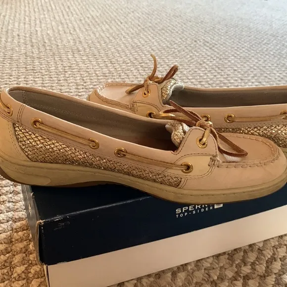 Sperry Top-Sider Angelfish Linen/Gold Glitter Boat Shoes