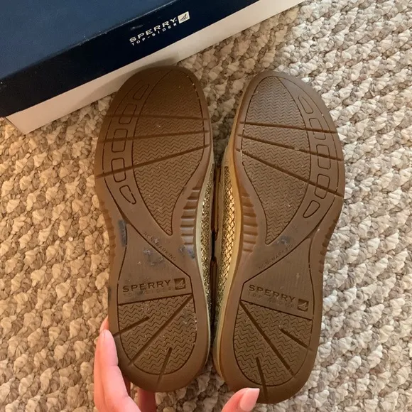 Sperry Top-Sider Angelfish Linen/Gold Glitter Boat Shoes