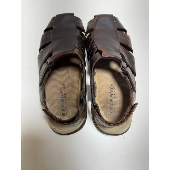Sperry Top Sider Fisherman Sandals Men Sz 11 M Brown Leather Casual