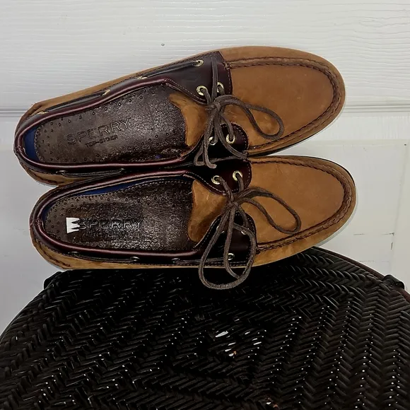 Sperry Top-sider Mens Brown Leather Lace Up Boat Shoes Sz 11 M