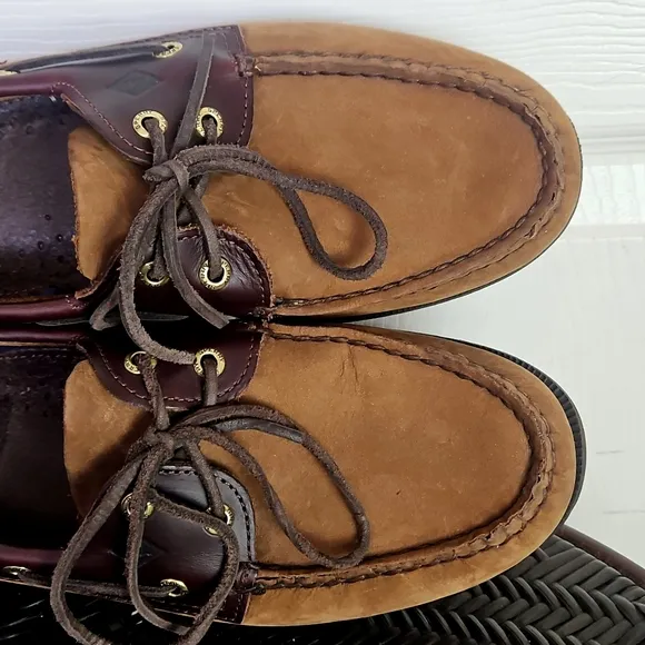 Sperry Top-sider Mens Brown Leather Lace Up Boat Shoes Sz 11 M