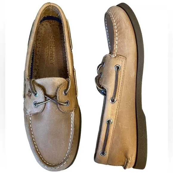 𝅺SPERRY Top Sider Mens Shoes 0197640 Original 2-Eye Color Sahara 9W…Like New