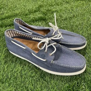 Sperry Top Sider Vineyard‎ Vines Blue Fabric Boat Shoes Size 12M 61510 NWOT