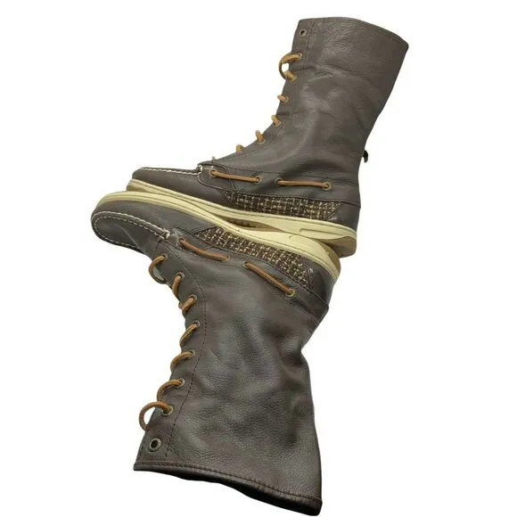 Sperry Top Sider Women's Ladyfish 9173519 Brown Leather Winter Boots Size 7 M