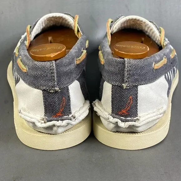 Sperry Top-Spider 2-Eye Hand Painted Rigger Navy/White boat shoes mens size 12