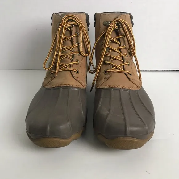 Sperry Topsider Brown Leather Waterproof Lace Up Duck Boots Mens Sz 10 Outdoor