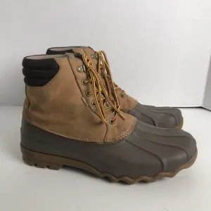 Sperry Topsider Brown Leather Waterproof Lace Up Duck Boots Mens Sz 10 Outdoor