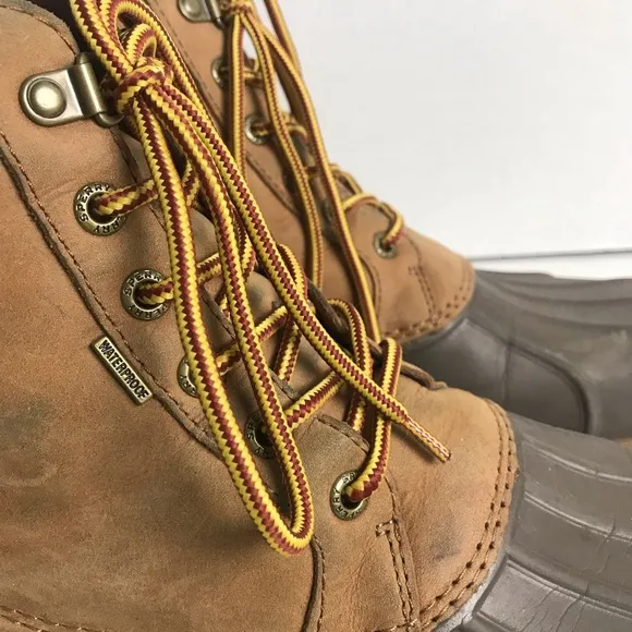 Sperry Topsider Brown Leather Waterproof Lace Up Duck Boots Mens Sz 10 Outdoor