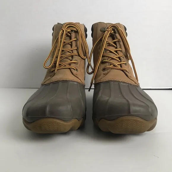 Sperry Topsider Brown Leather Waterproof Lace Up Duck Boots Mens Sz 10 Outdoor