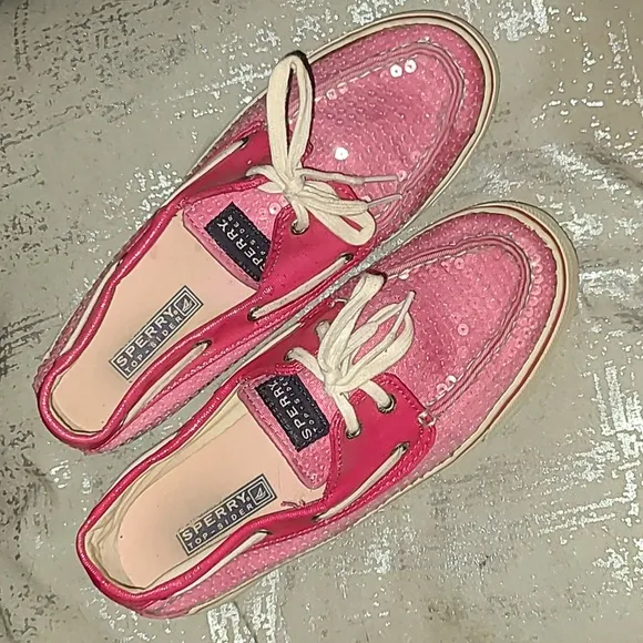 Sperry Topsiders Pink Sequin size 8 M