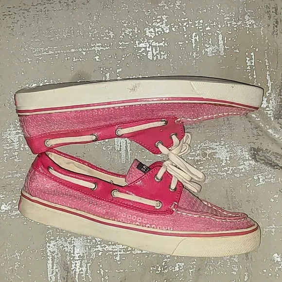 Sperry Topsiders Pink Sequin size 8 M