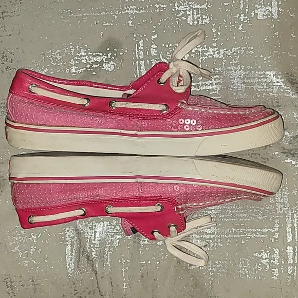 Sperry Topsiders Pink Sequin size 8 M