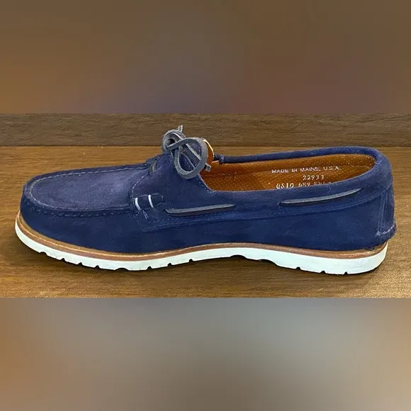 Sperry x Sunspel Men's Authentic Original 2-Eye Navy Suede Boat Shoes — Size 10
