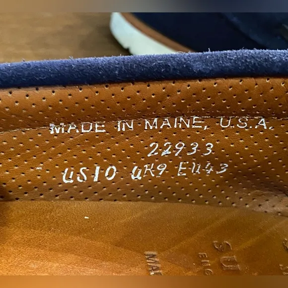 Sperry x Sunspel Men's Authentic Original 2-Eye Navy Suede Boat Shoes — Size 10