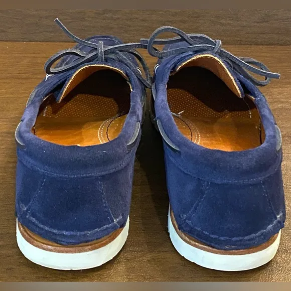 Sperry x Sunspel Men's Authentic Original 2-Eye Navy Suede Boat Shoes — Size 10