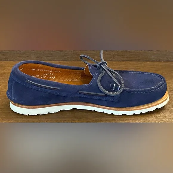 Sperry x Sunspel Men's Authentic Original 2-Eye Navy Suede Boat Shoes — Size 10